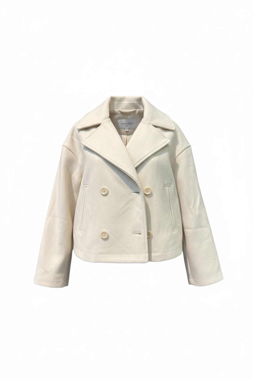 Thick Crop Felt Button Jacket