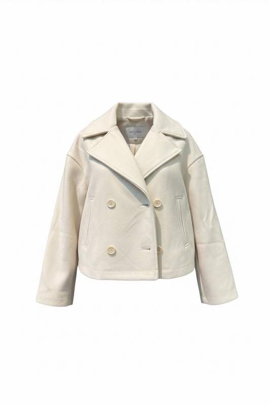 Thick Crop Felt Button Jacket