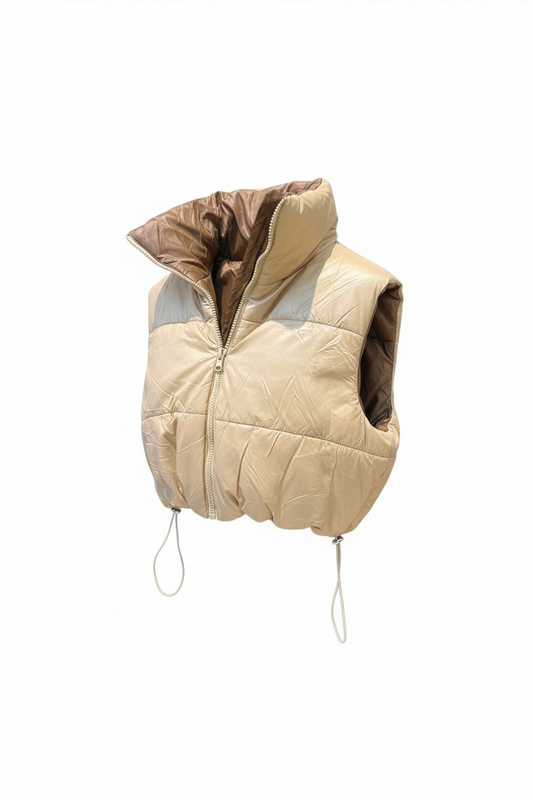 Reversible Crop Puffer Vest