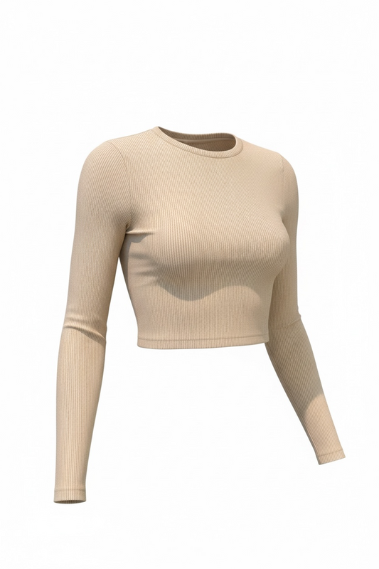 Rib Round Neck Crop