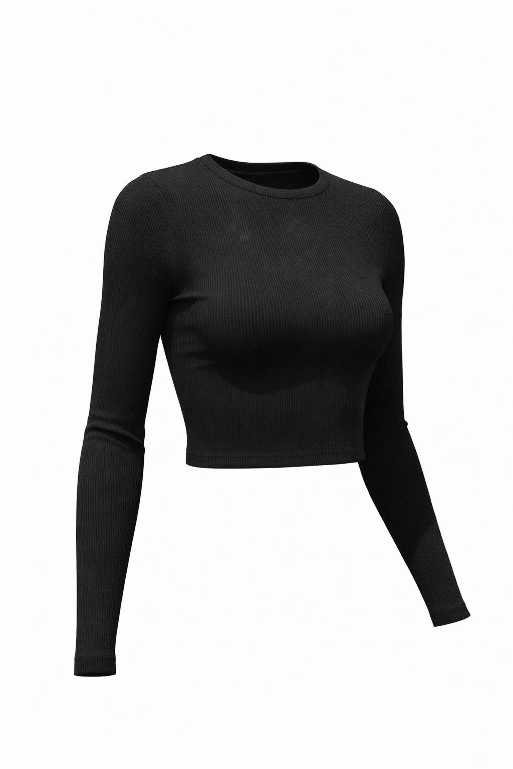 Rib Round Neck Crop