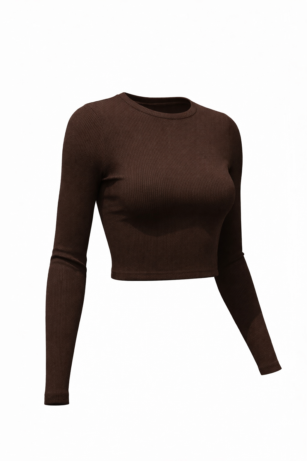 Rib Round Neck Crop