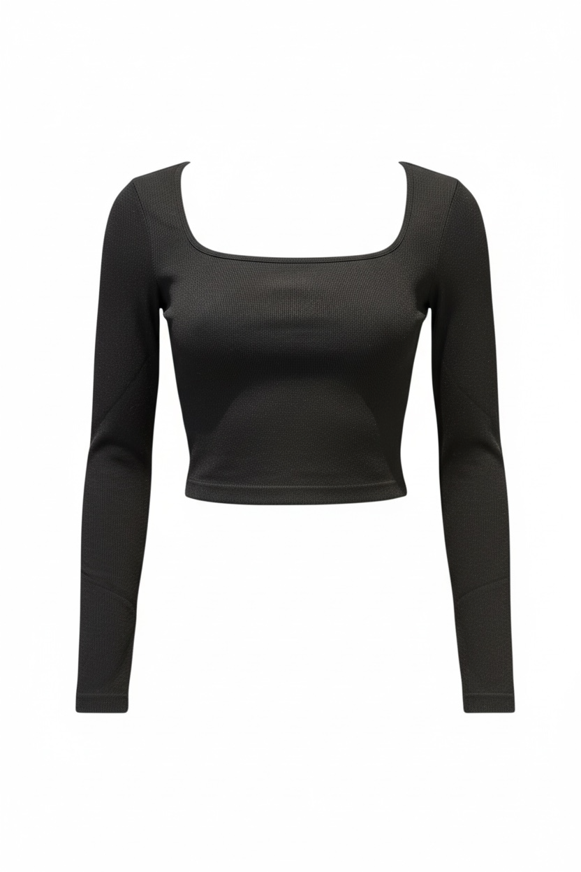 Rib Square Neck Crop