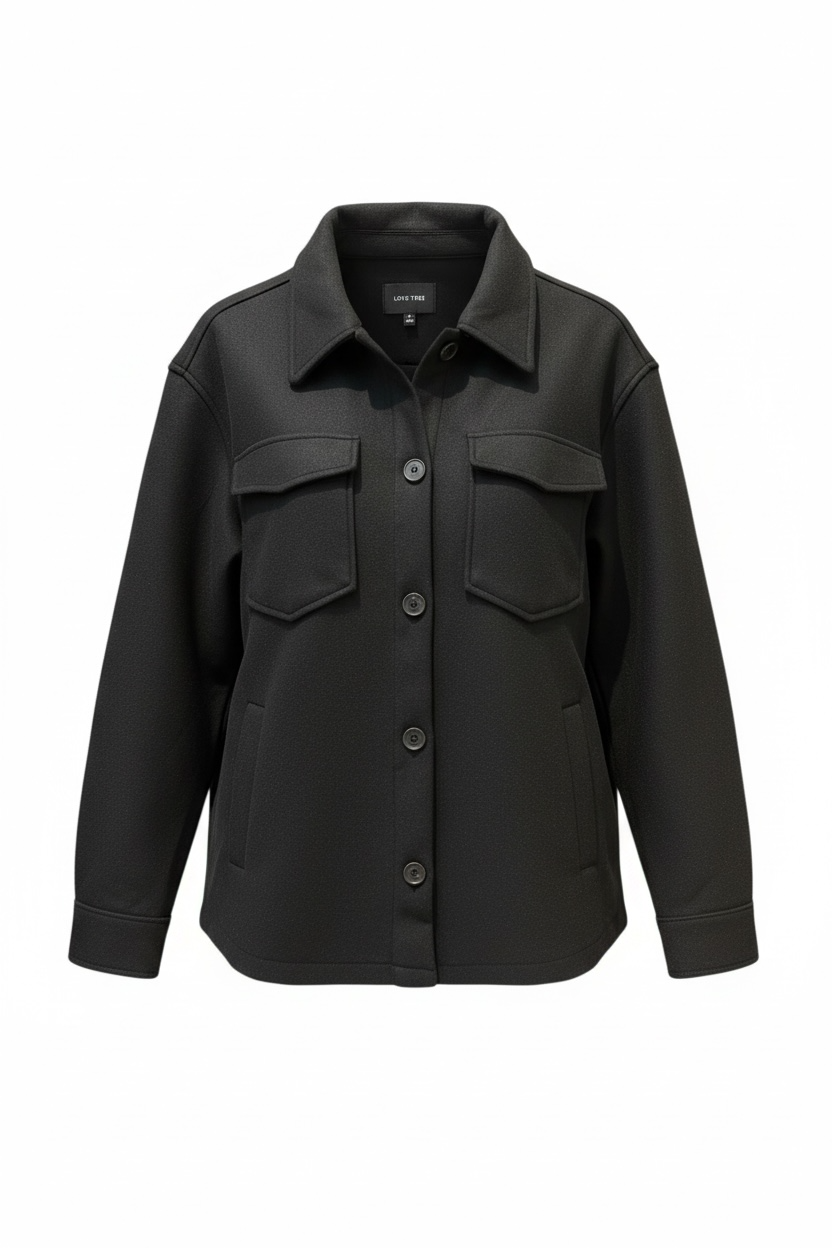 Thick Felt Button Shacket