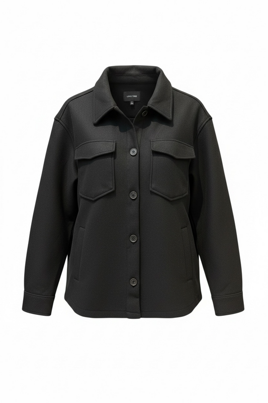 Thick Felt Button Shacket