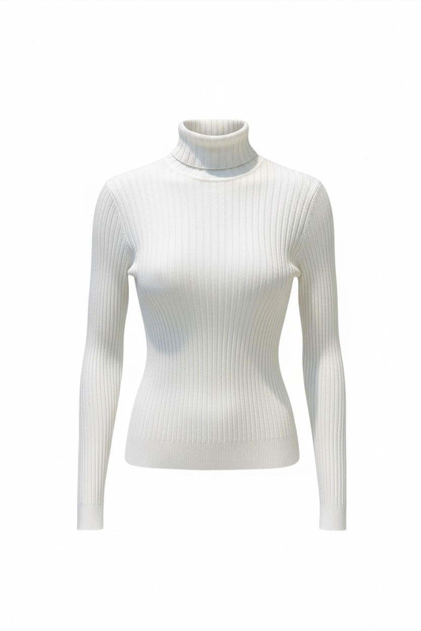 Turtleneck Ribbed Sweater
