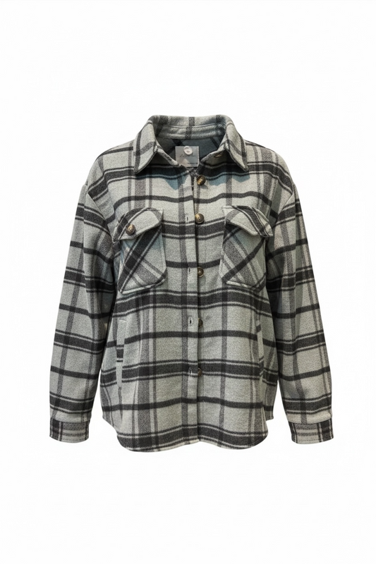 Soft Plaid Button Shacket