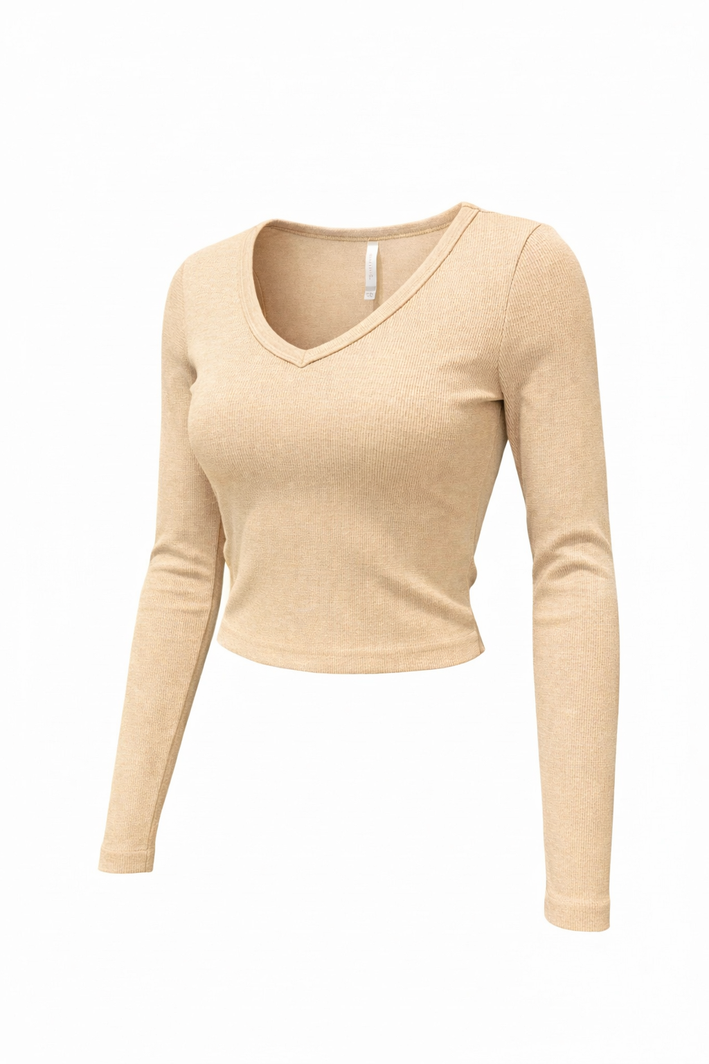 Rib V Neck Crop