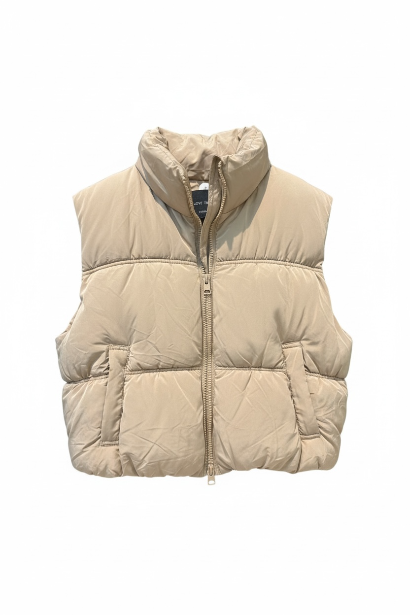 Beige Puff Vest