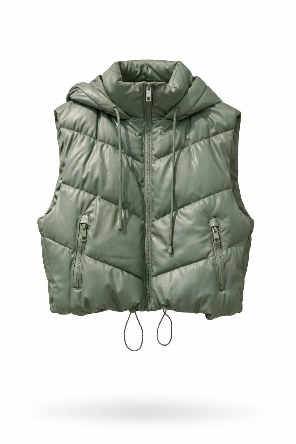 Vegan Leather Hood Vest