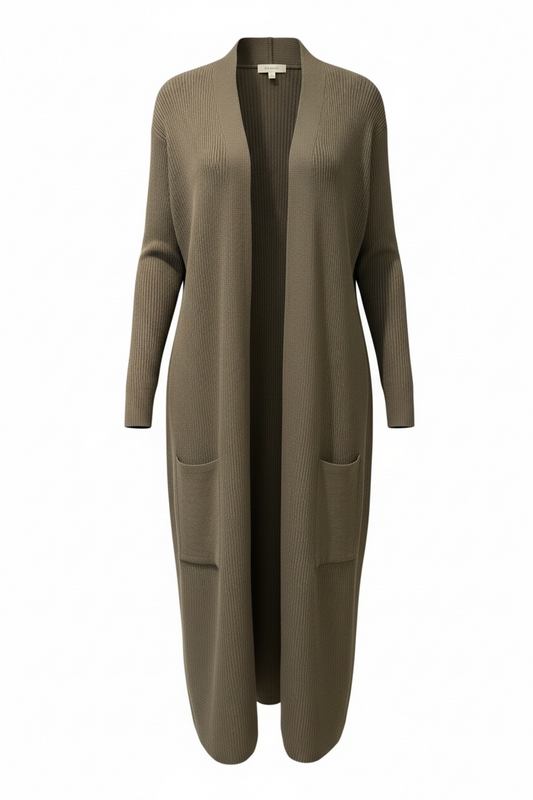 Olive Ribbed Cardigan