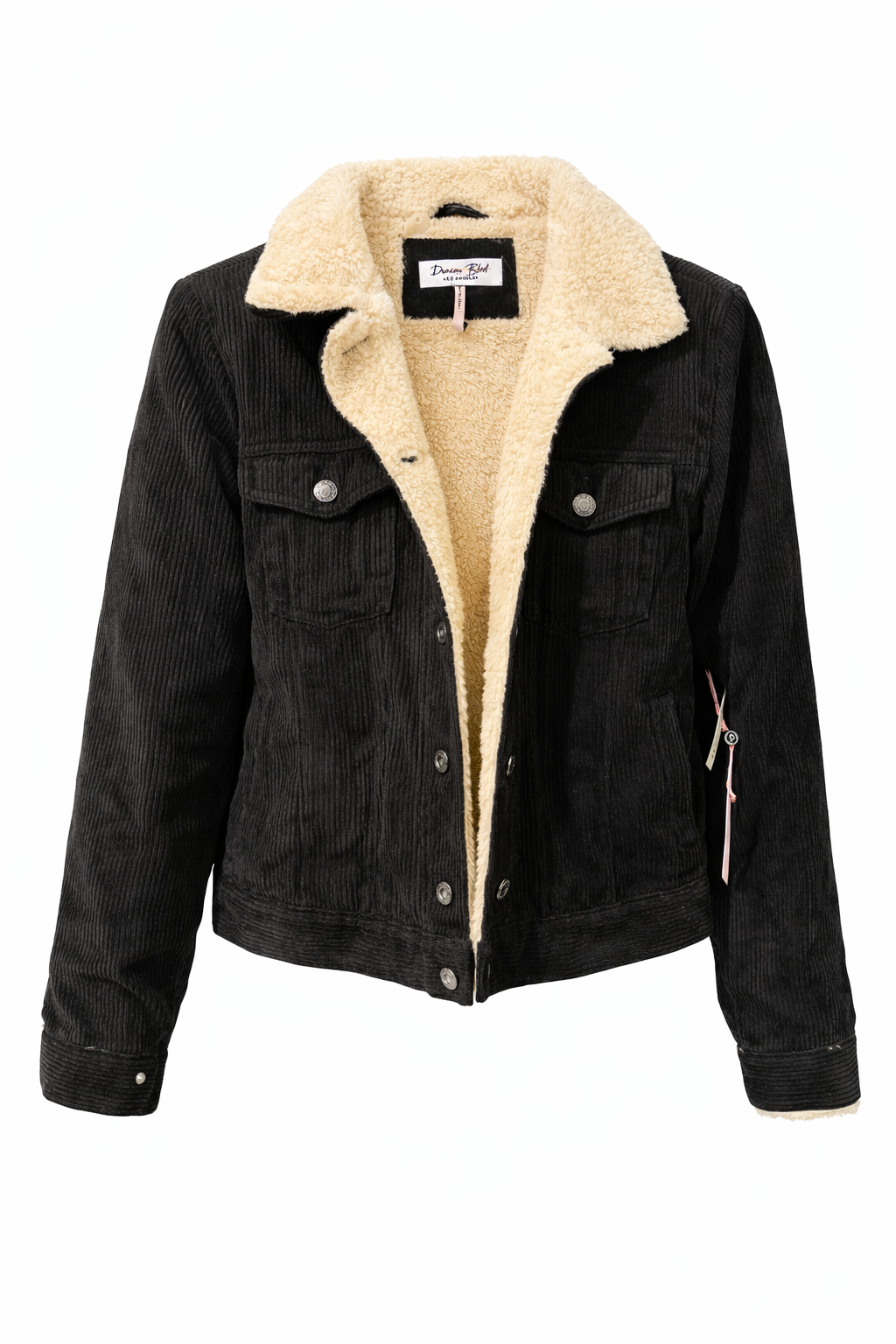 Corduroy Button Fur Shacket