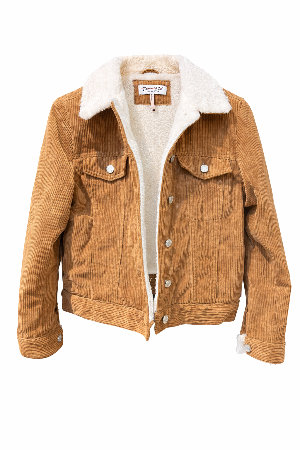Corduroy Button Fur Shacket