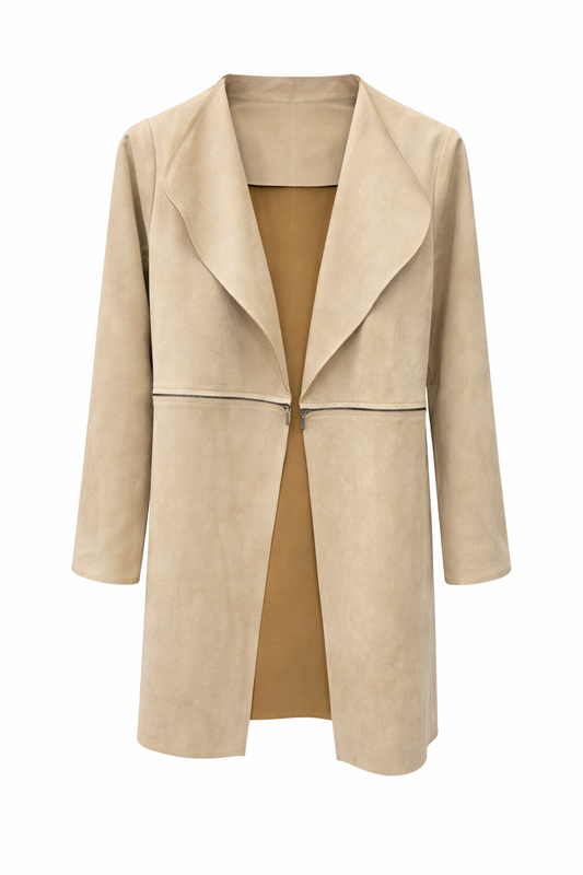 Vegan Suede Two Zipper Jacket