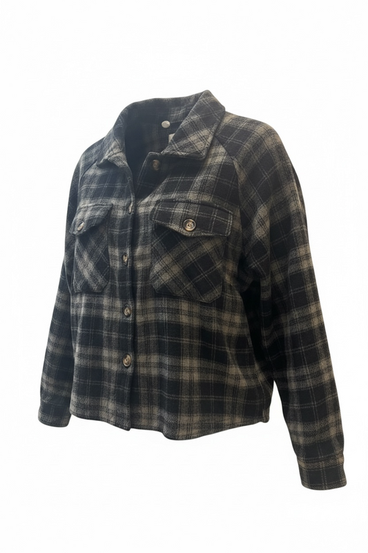 Charcoal Plaid Shacket