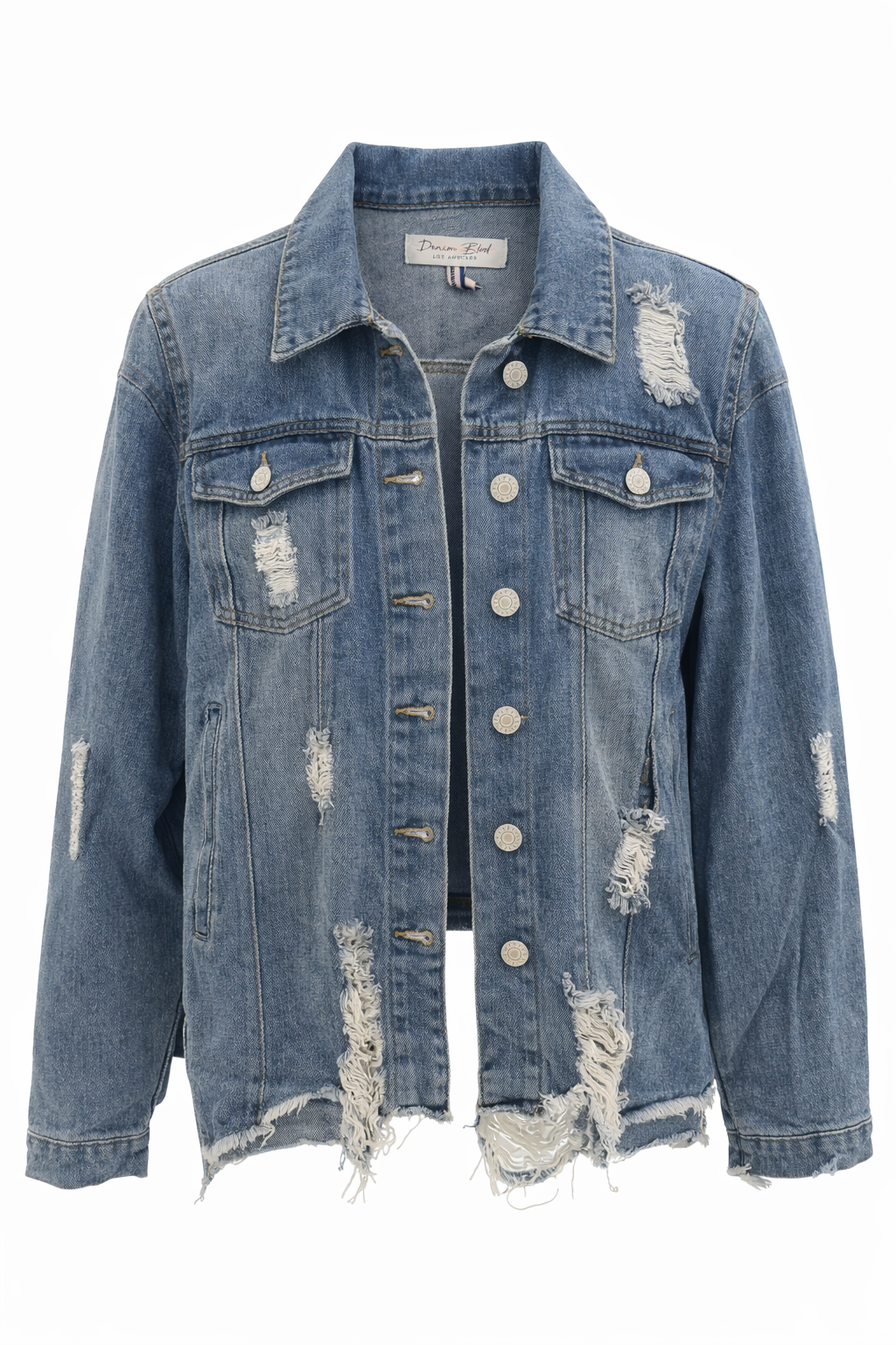 Distressed Pocket Jean Jacket
