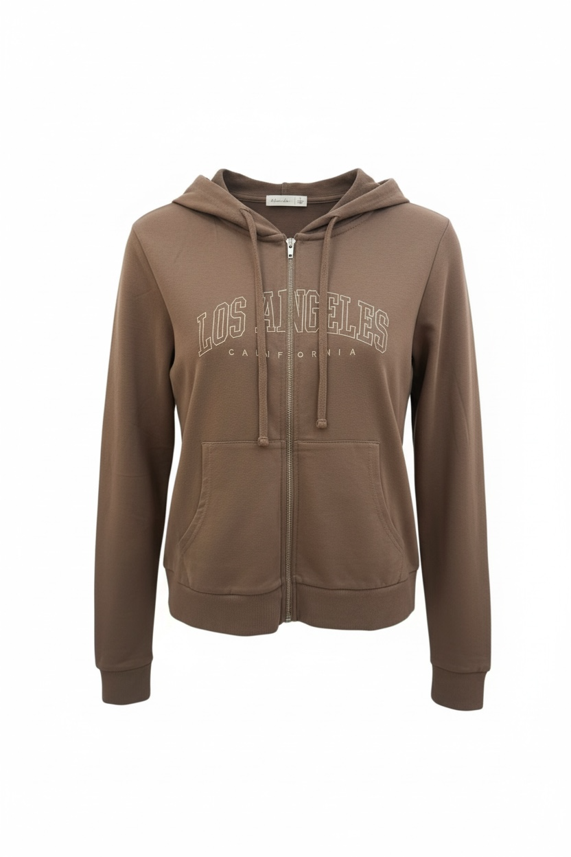 Embroidered LA Zip Up Hoodie