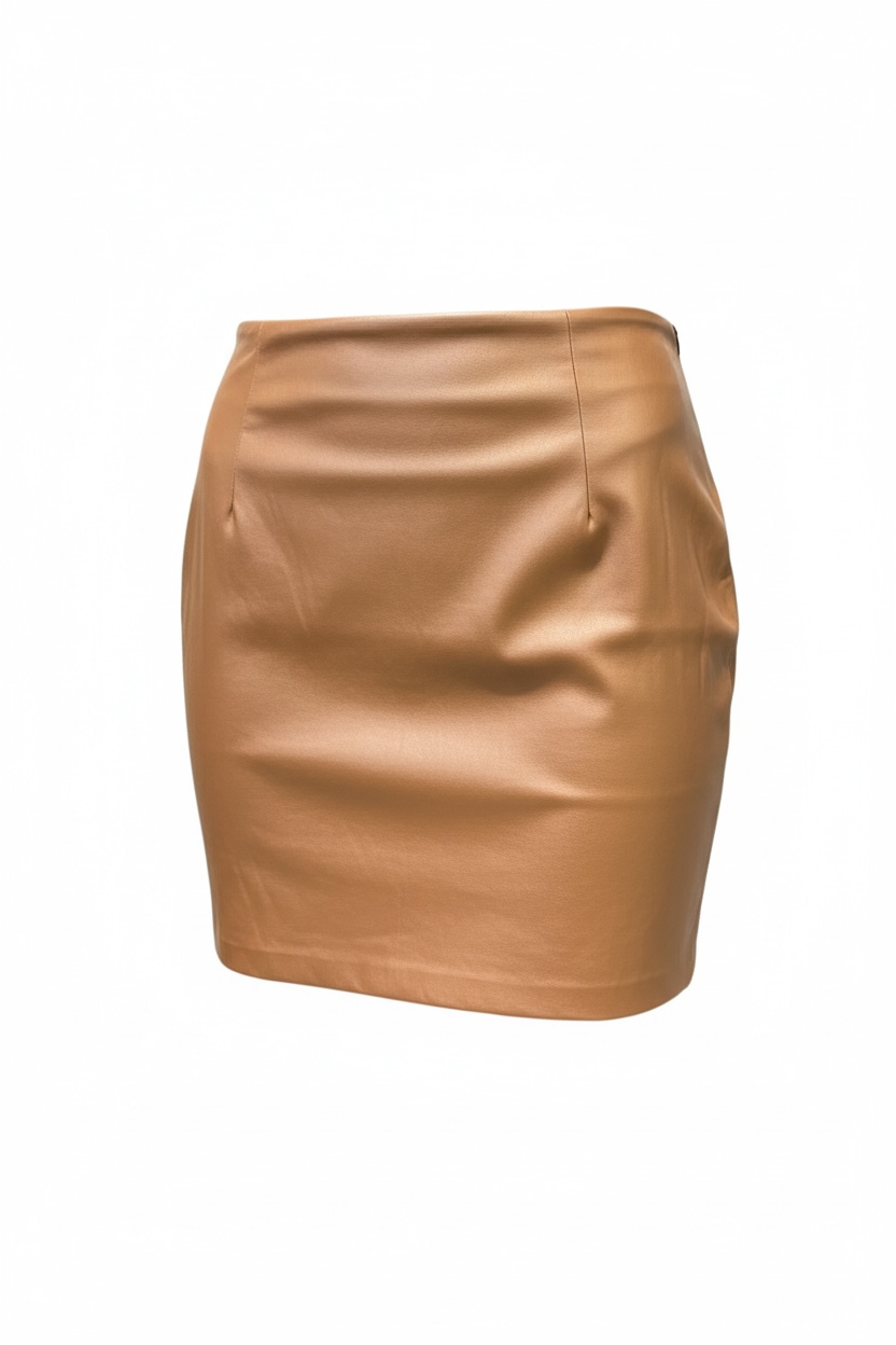 Brown Leather Mini Skirt