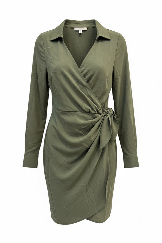 Olive Side Tie Dress