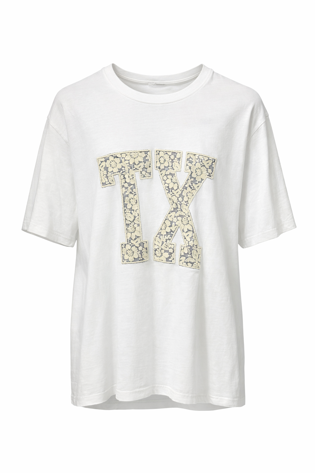 White Embroidered Texas T-Shirt