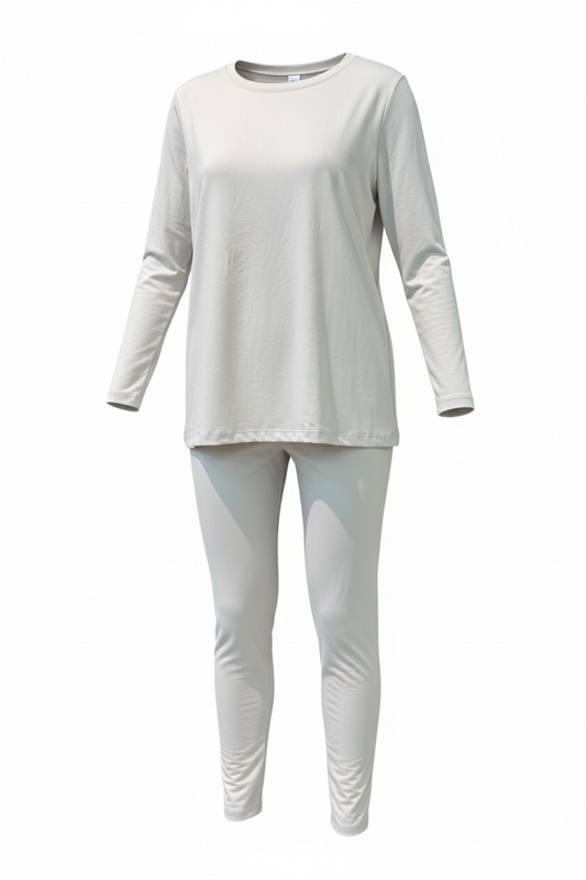Beige Long Sleeve Leggings Set