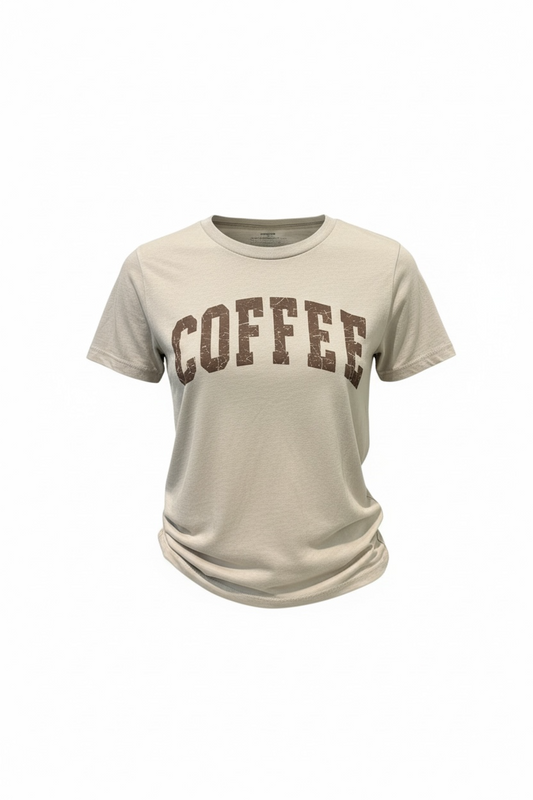 Beige Coffee Graphic T-Shirt