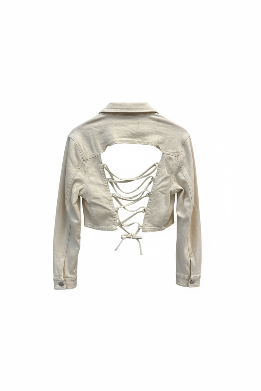 Nude Tie Back Jean Jacket