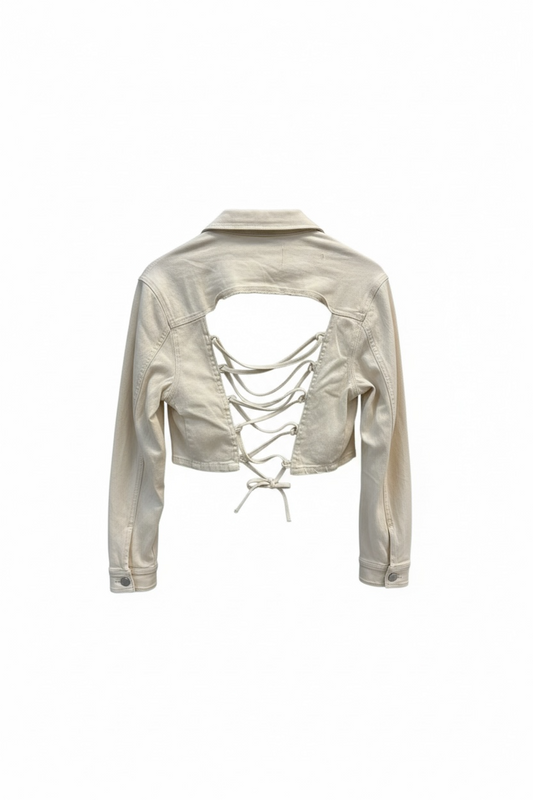 Nude Tie Back Jean Jacket