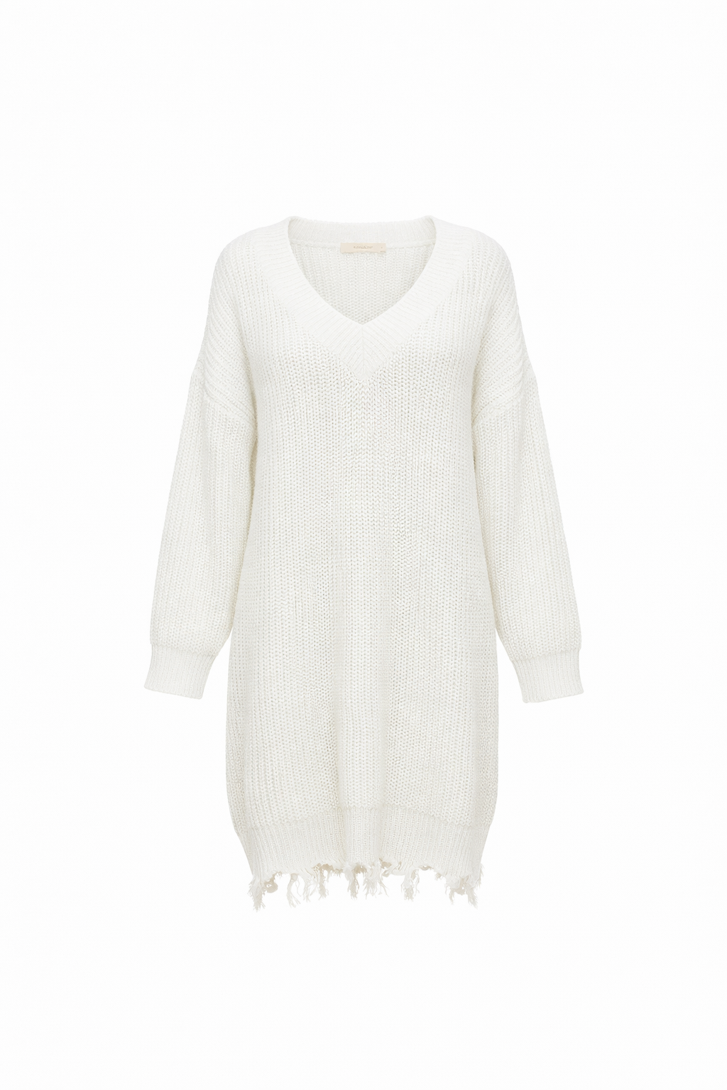 Fringe Knit Sweater Dress