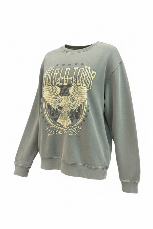 World Tour Rock N Roll Printed Pullover