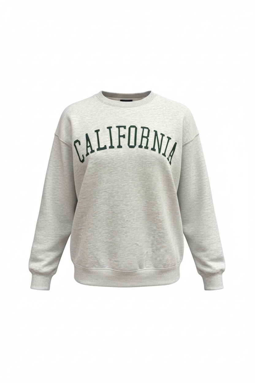 Cali Charcoal Embroidered Crop Pullover
