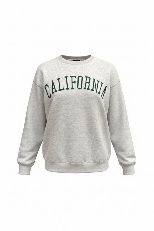 Cali Charcoal Embroidered Crop Pullover