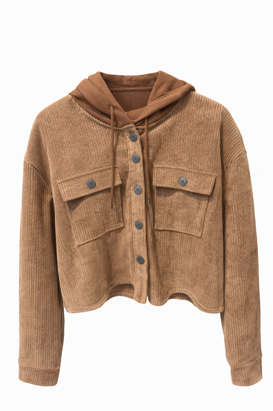 Hooded Corduroy Shacket