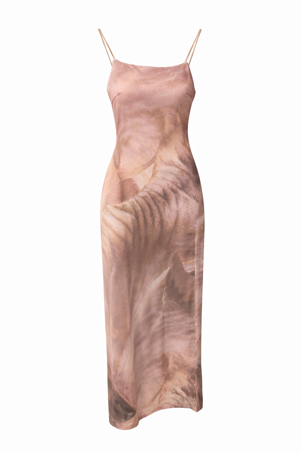 Mesh Floral Print Split Maxi Dress