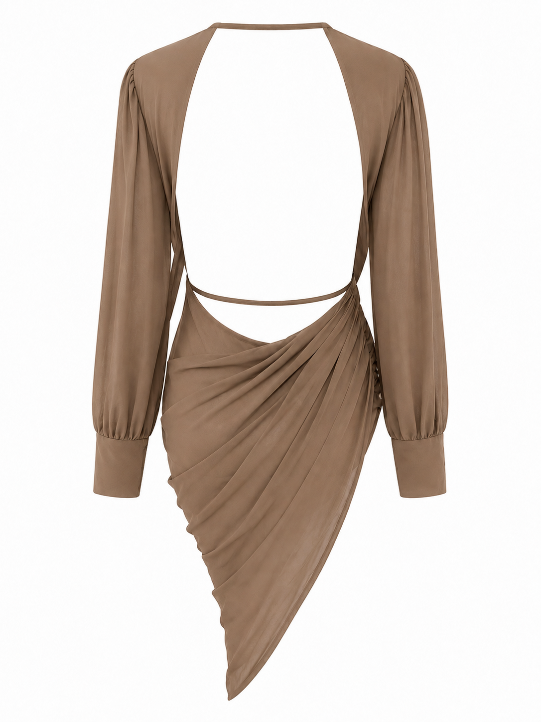 Drape Open Back Long Sleeve Top
