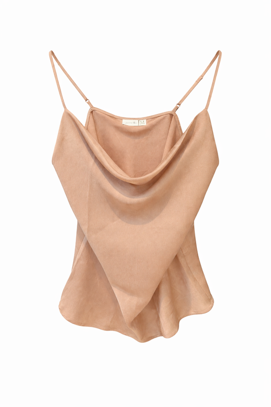 Silk Cowl Neck Tank Top