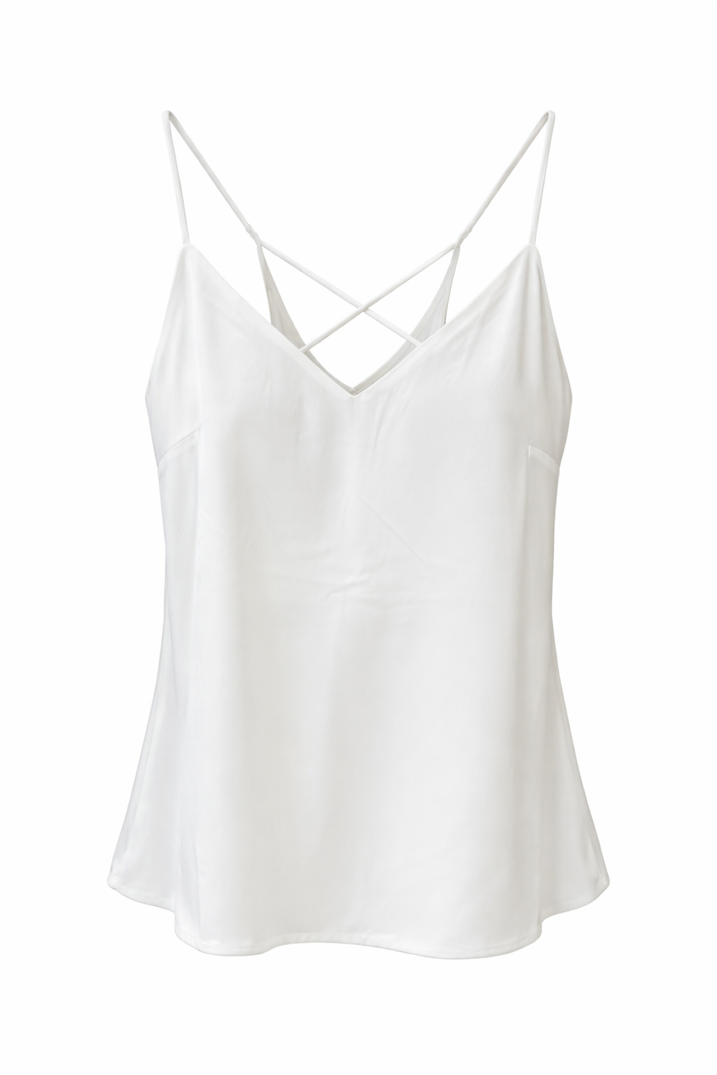 Criss-Cross Silk Tank Blouse