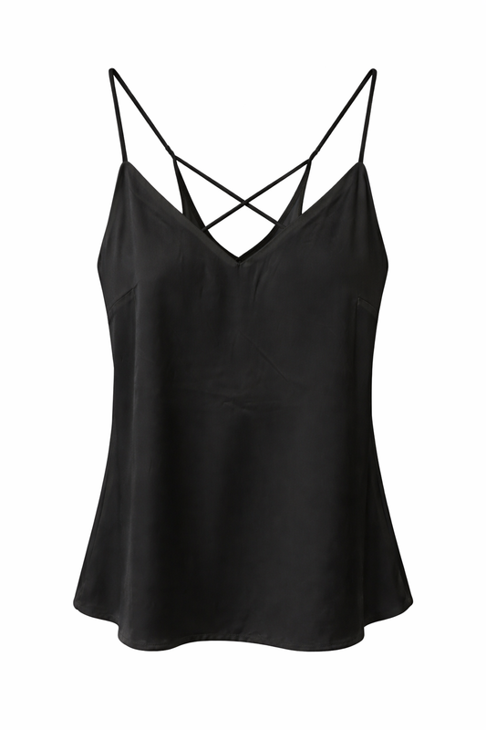 Criss-Cross Silk Tank Blouse