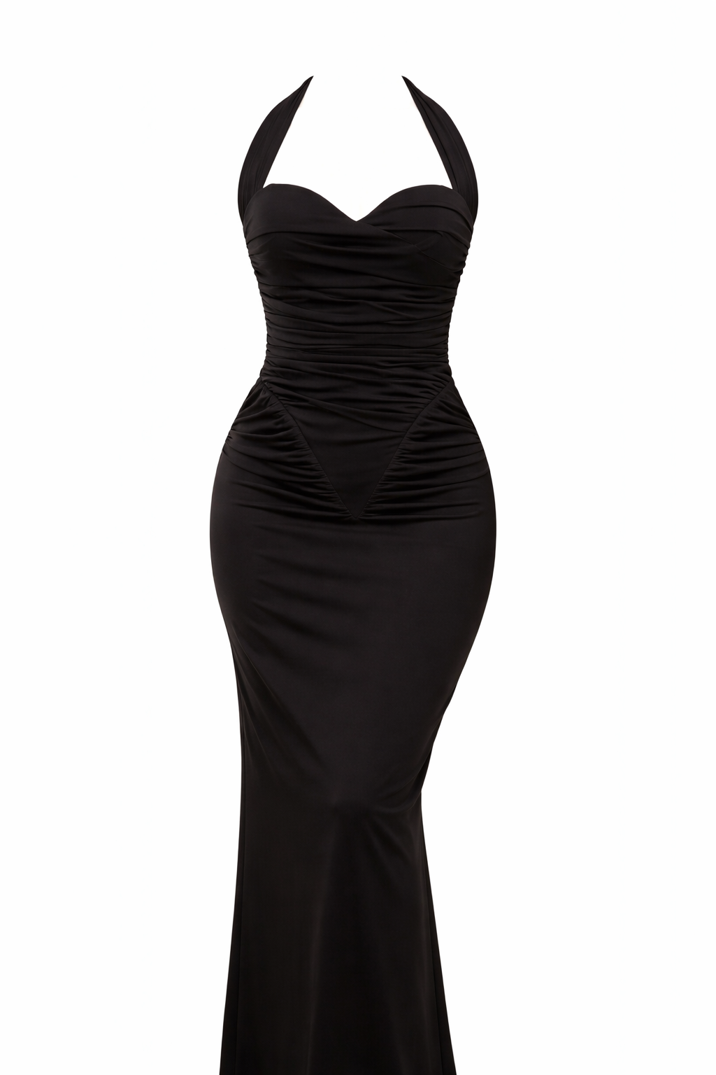 Black Sweetheart Halter Maxi Dress