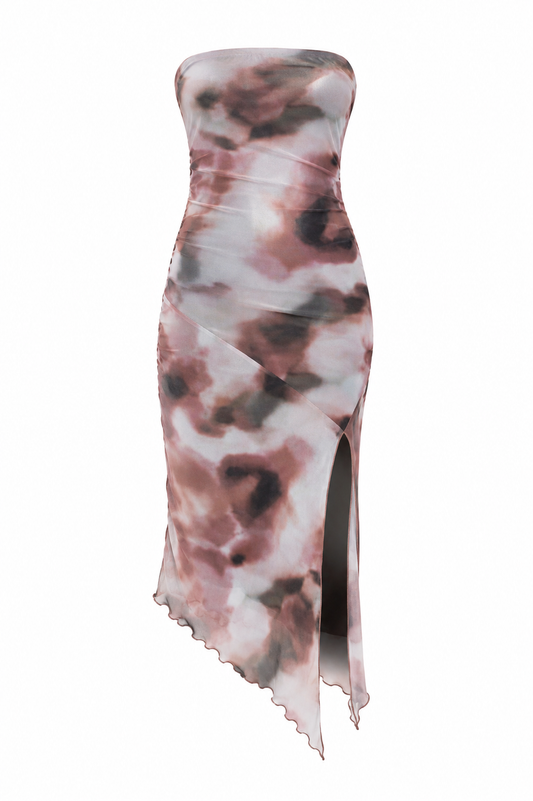 Strapless Tie Dye Midi
