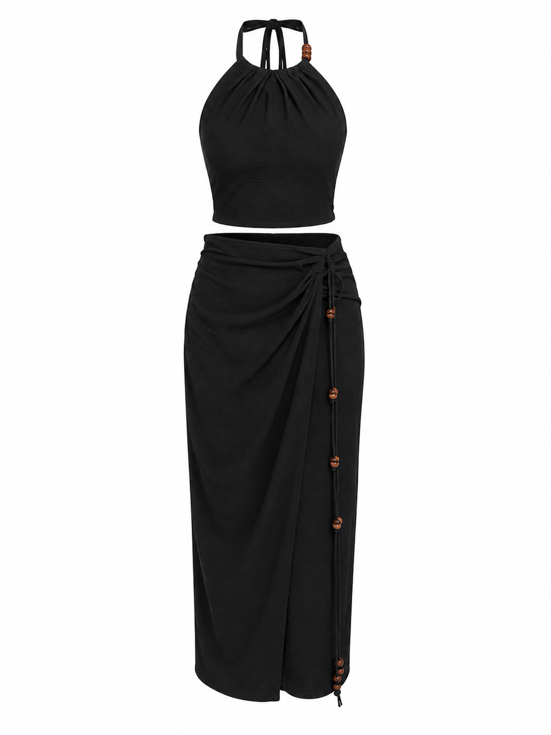 Beaded Crop 2pc Skirt Set