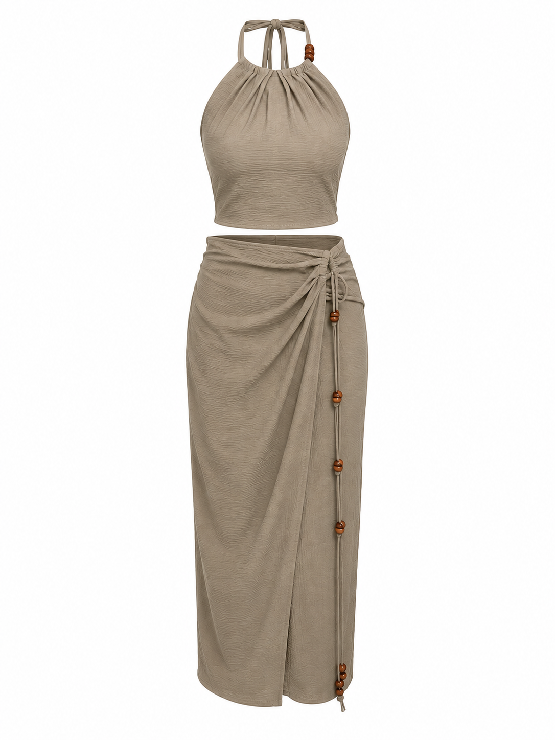 Beaded Crop 2pc Skirt Set
